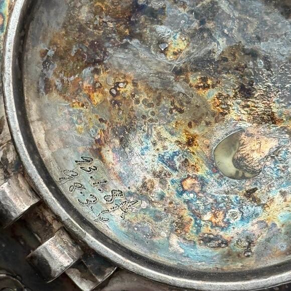 Antique Silverplate Teapot Floral Engraved Bone Handle Ornate Victorian Hinged - Picture 16 of 16